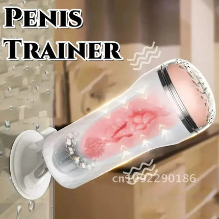 Manual Male Masturbator Men's Masturbation Cup With Suction Cup Soft Simulation Of Labia Vagina Structure Adult Sex Toy For Men