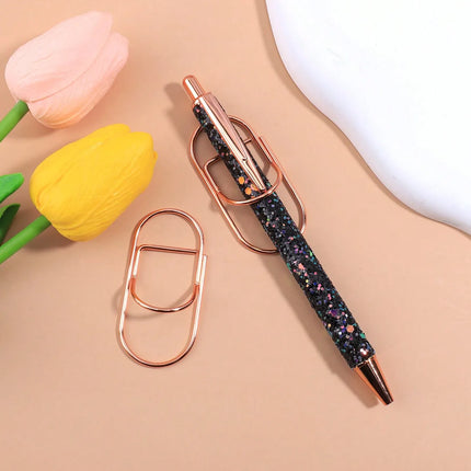 Multicolor Metal Writing Pen Clip - Creative Multifunctional Portable Notebook Accessory Office School Stationery Organizer Clip
