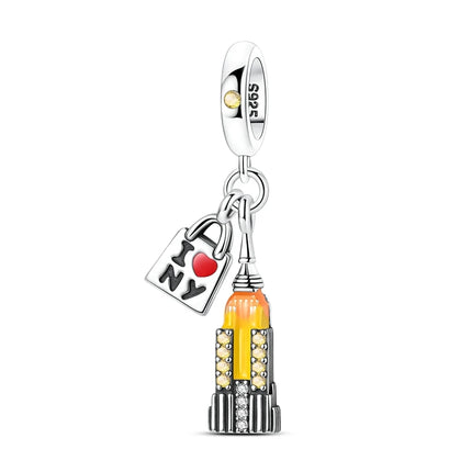 Original 925 Sterling Silver Charms Paris Eiffel Tower Charms Bead Pendant Fit Bracelets Bangle Necklaces Women DIY Jewelry Gift