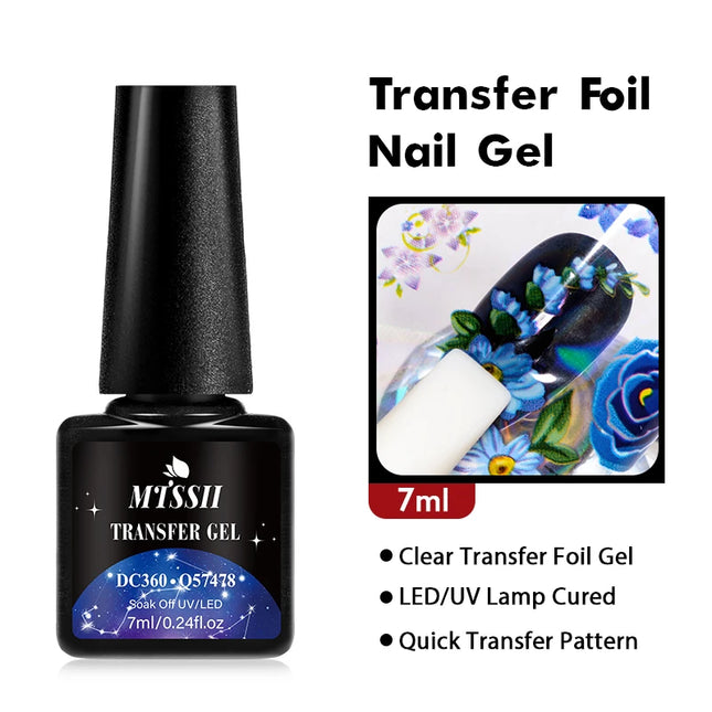 7ml Transfer Foil Nail Gel Polish Semi-Permanant Varnish For Adhesive Sticker Nail Glue Soak Off UV LED Gel Nail Art Gel