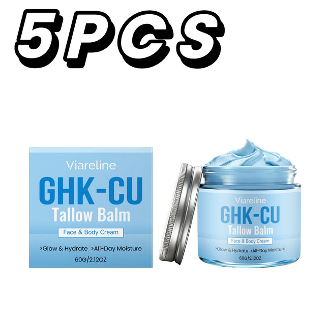 GHK-Cu Copper Peptide Tallow Balm Face Cream Hydrating Neck Moisturizer Body Skin Care Natural Vitamin E Honey Nourishing Lotion