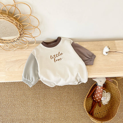 2024 Newborn Baby Romper Cotton Casual Boys Girls Jumpsuit Spring New Color Block Pullover Button Children Clothing 0-18M