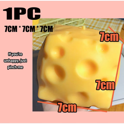 1-5PCS Jumbo Cheese Cube Stress Ball Shapeable Squeeze Decor Non-Bounce ASMR Sensory Anti-Stress Relief Gadget Gifts 6/7/10/12CM