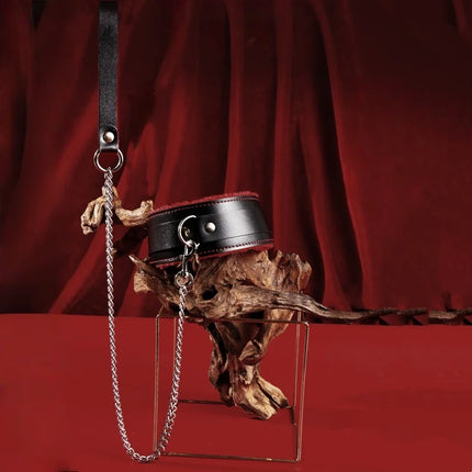 New BDSM Kits Bed Bondage Set Red&Black Exotic Sex Toys for Adults Games Leather Handcuffs Whip Gag Collar Women Sex Goods
