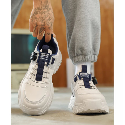 2025 Autumn New Men's Versatile High-Top Trendy Thick-Soled Running Shoes Breathable Casual Trendy Shoes