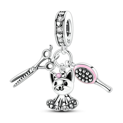 925 Sterling Silver Girl Holding Puppy Charm Love Tree of Life Fit Original 925 Bracelet For Women DIY Birthday Gift Jewelry
