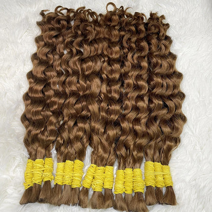 Deep Wave Hair Bulk For Boho Braids 100% Human Hair Extensions No Weft Pure Color Curly 12A Vietnamese Hair 30 inch Bundle