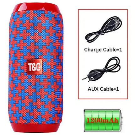 TG117 Portable Bluetooth Speaker Outdoor Wireless Woofer Free Call /FM/TF Card/USB Flash Drive Connect Mobile Phone/Tablet/TV