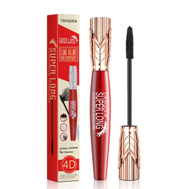 4D Mascara Waterproof Extra Volume Long-lasting Hyper Lengthening Eyelash Non-smudging Eyelashes Black Mascara