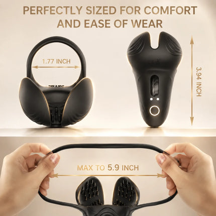 Penis Cock Ring Vibrator Sex Toys for Men Testicle Stimulator with 10 Vibrations Male Adult Supplies Sexy Toy for Couples