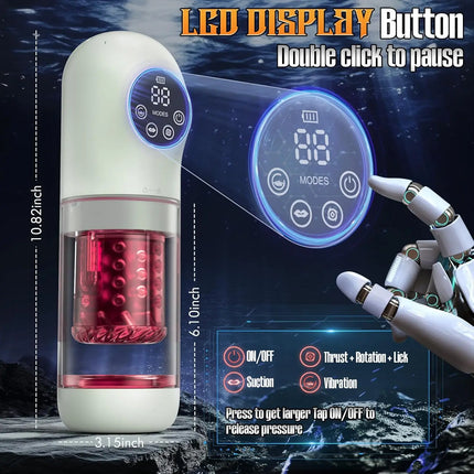 Automatic Male Masturbator Penis Pump Adult Sex Toy for Men Pocket Pussy with 7 Sucking and Thrusting Rotating Licking Stroker