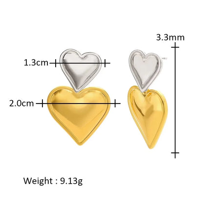 Fashionable elegant waterproof stainless steel bow heart-shaped pendant women's earrings jewelry party wedding 2025 new item