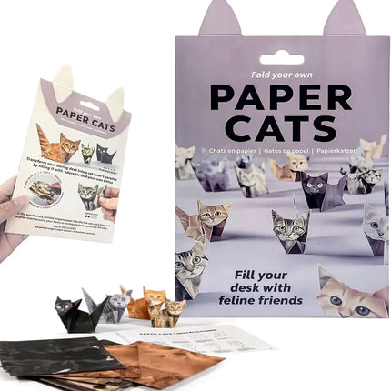 50pcs/Set 3D Cute Origami Cats and Dogs, Creative DIY Origami Kit, Fun Activities for Adults and Children, Desktop Decoration, Pet Lover's Gift, Christmas Gift, Home Decor