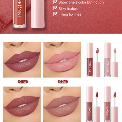 12 Color Non-stick cup Velvet Satin Gloss Lip glaze Mist Liquid matte lipstick Waterproof long-lasting color liquid