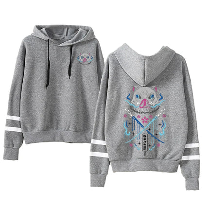 Inosuke Anime Hoodies Men Women Kimetsu no Yaiba Kawaii Manga Sweatshirts Gothic Harajuku Hooded Pullover Casual Streetwear
