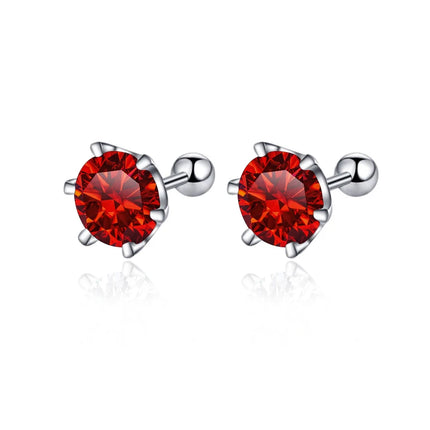 BIJOX STORY 0.5-2ct Moissanite Screw Stud Earrings D Color 925 Sterling Silver Diamond Earrings For Women Wedding Fine Jewelry