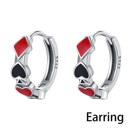LILAPURA 925 Silver Letter A Ring Hearts Poker Earrings Necklace For Women DIY Original Romantic Fine Jewelry Party Lover Gifts