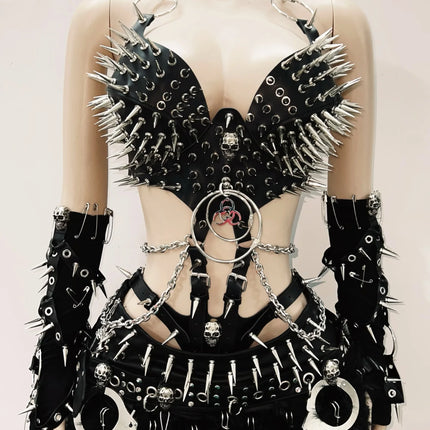 Gothic Tank Tops Punk Tank Tops halter top y2k clothes y2k crop top gothic clothes y2k top rivet Tank Tops Skull top vintage top
