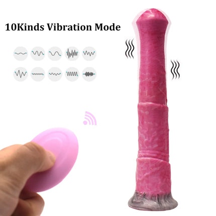QKKQ Long Animal Vibrators Horse Dildo Butt PLUG SEX TOY FOR WOMAN G Spot Clit with Sucker Clitoris Stimulator for Adults 18