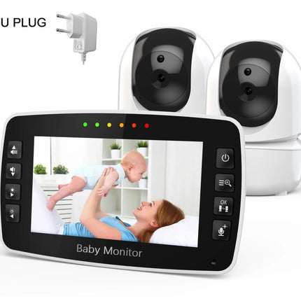 New Baby Monitor Two camera 4.3Inch Wireless With PTZ Camera High Security Camera Night Vision Temperature Monitoring Baby