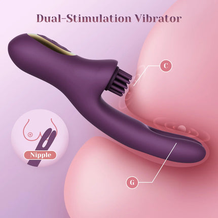 3 IN 1 Come-Hither Clitoral Tickling Rabbit Vibrator 10 Vibration Women Sex Toys for G Spot Clit Nipple Stimulation Masturbation