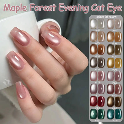 WS 10ml Light Flow Cat Magnetic Gel Nail Polish for Whitening in Autumn And Winter Semi Permanent Gel Manicure DIY Nail Art