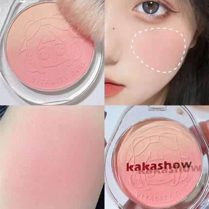 Dual gradient blush highlights natural nude makeup brightening cheeks purple blue female niche brand 2023 new