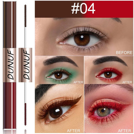 Slender Double-head Colored Mascara Curl Thick Lash Eyelash Extension Lengthening Waterproof Yellow Red Brown Fine Brush Mascara