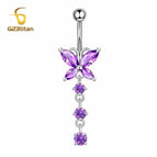 Purple Butterfly / 14mm Titanium Bar