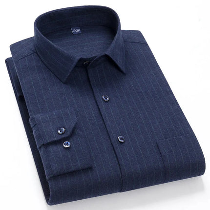 Pure Cotton Men's Plaid Shirt Long Sleeve Regular Fit Men Casual Oversized Shirt Leisure Autumn Male Blouse New Plus Size