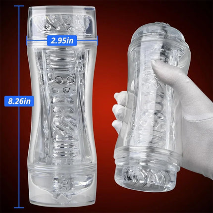 Male Masturbator Cup Realistic Adult  Soft Pussy Transparent Vagina Artificial 3D Manual Pocket Pussy Adult Sexy Sex Toy For Men