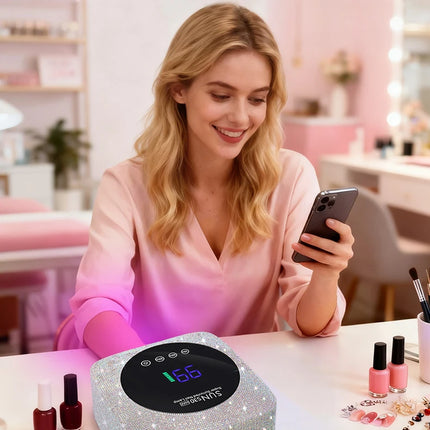 UV LED Nail Lamp For Nails 57LEDS Wireless Gel Polish Curing Lamp With Large Screen Professional Nail Equipment For Salon