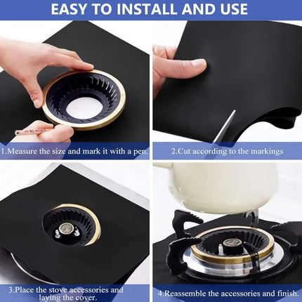 New Gas Stove Protectors Reusable Burner Covers Kitchen Gas Stove Mats Stovetop Cleaning Pad Liner Covers Kitchen Accessories