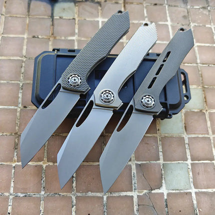 New Neutralizer JUFULE Made Titanium Handle Ceramic Bearing Pocket EDC Tool Kitchenware Hunt Camping 154CM Outdoor Folding Knife