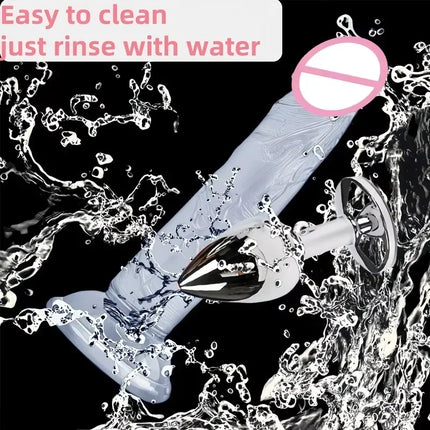 4pcs Anal Black Dildos Massager Stimulator for Women Vagina Big Metal Plug for Women Silicone Dildo Realistic Couples Adult Game