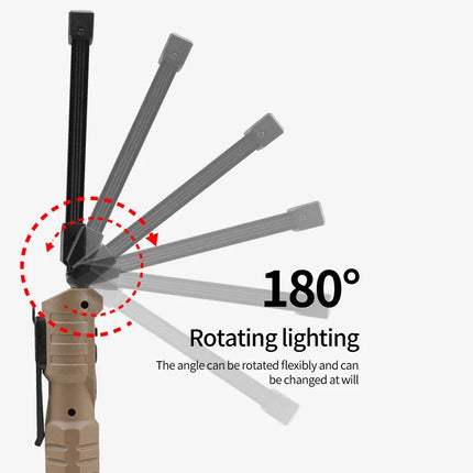 Folding COB Work Light LED Flashlight with Built-in Battery Lamp Torch Emergency Car repair Lamp Red SOS Strobe Camping lantern