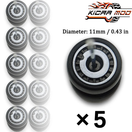 1/64 Model Wheels Rubber Slick Tires ABS Wheels for Hot Wheels  Tomica Mainline Diecast Model Car Refit Parts-Dia 11mm (5 Set)
