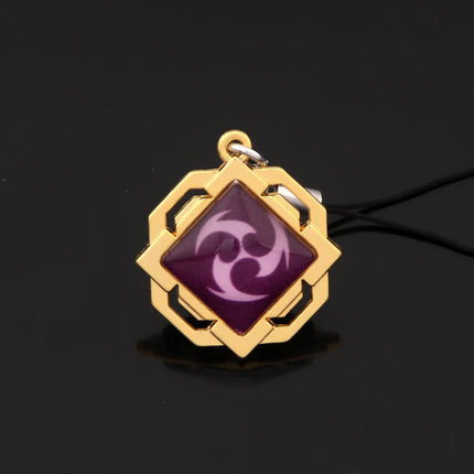 Game Genshin Impact Vision Keychain Luminous 7 Element Double Side Glass Pendant Eye Of Original Keyring Phone Charms Souvenir
