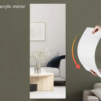 Living Room Decor 40cm X 122cm Mirror Wall Stickers Large Size Mirror Wall Stickers Moisture Resistant Material