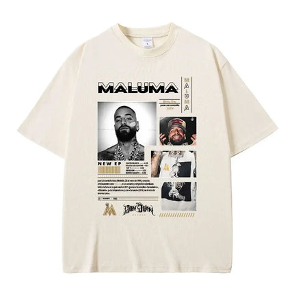 Singer Maluma Music Album Cover T Shirts Men Women Casual Tshirt Men's Fashion T-shirts Hip Hop Rap Streetwear