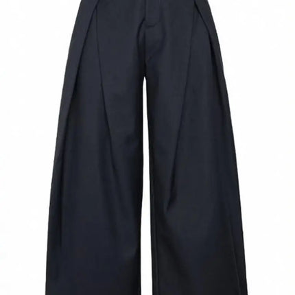 Harajuku Work Wear Wide Leg Suit Pants Men Business Pleated Curved Straight Long Trousers Streetwear Loose Casual Baggy Pants
