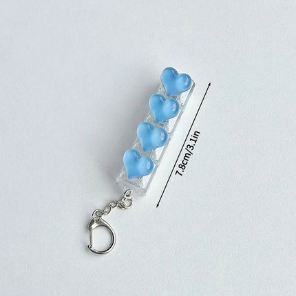 Heart Keyboard Fidget Keychain Stress Releasing Decompression Keychain Press The Keyboard Button Bags Hanging Charm Pendant Gift