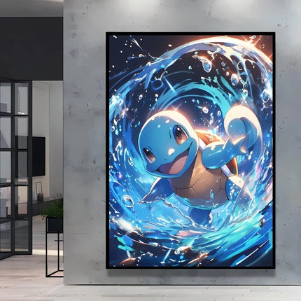 Japanese Anime Canvas Paintings Pokemon Pikachu Poster Cartoon Character Picture Bright and Clear Colors High Quality Home Decor