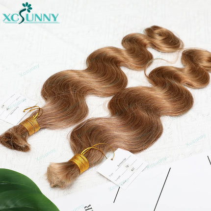 Body Wave Braiding Human Hair 27 Double Drawn Bulk Human Hair For Braiding Blonde Bundles Boho Braids Human Hair Color 30