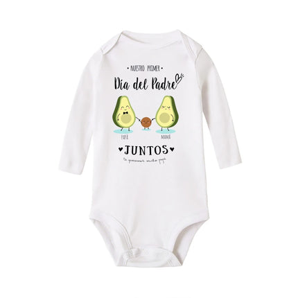 Our First Father's Day Together Infant Bodysuit Long Sleeve Crew Neck Romper Caaual Girl Boy Jumpsuit Fathers Day Best Gifts