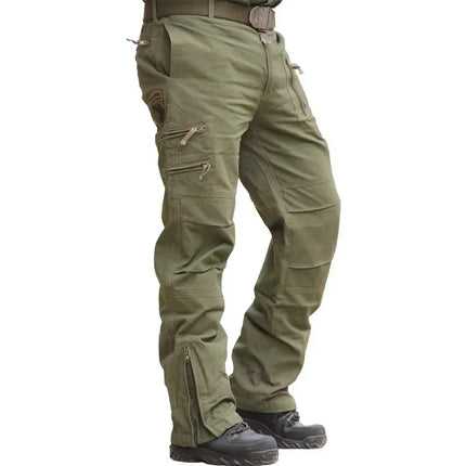 2025 Men's Cargo Pant Cotton Pants Khaki Men Military Camo Green Gray Work Many Pocket Cotton Camouflage Black Tactical Trousers