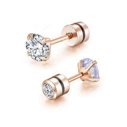 1 piece Medical Stainless Steel Crystal Zircon Ear Studs Earrings Tragus Cartilage Hypoallergenic Screws Piercing Jewelry
