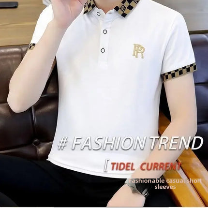 Men's Half Sleeve Cotton Polo Shirt Casual Lapel Short Sleeve Summer Fashion Trendy High End Body Wear 2024 Summer Style