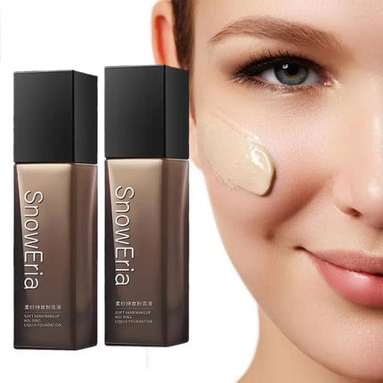LOOKAVE Liquid Foundation Long Lasting Full Coverage Flawless Soft Matte Foundation Base Makeup Moisturizing Concealer CC Cream
