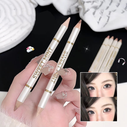 2-in-1 Apricot Pink Matte Under Eye Pencil Aegyo Sal Matte White Highlighter Lying Silkworm Pen Eye Makeup Easy To Use Eyeshadow